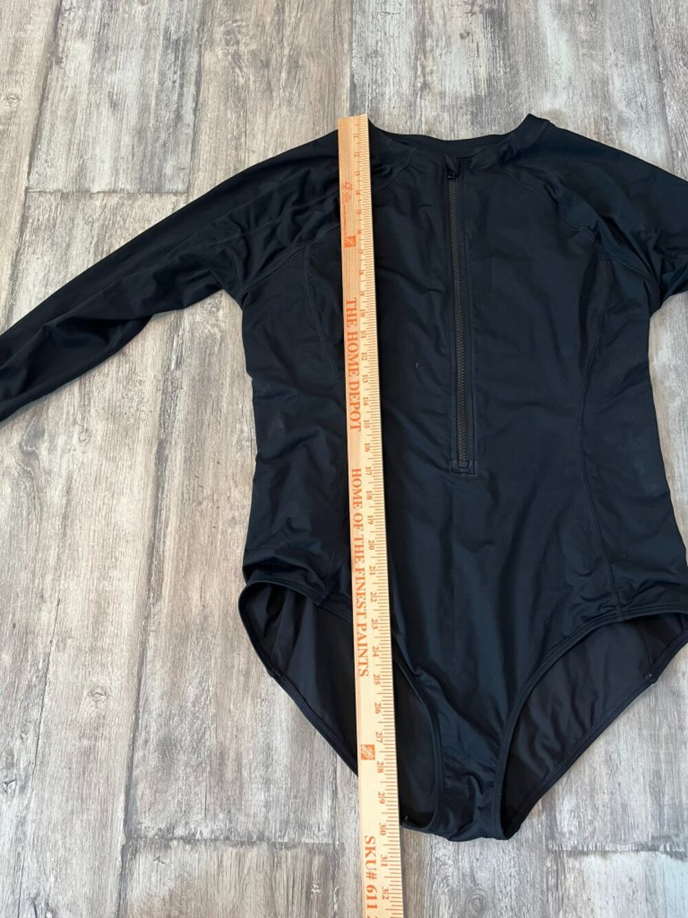 Athleta Black Long-Sleeve Zip Front One-Piece - Picture 10 of 12